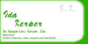 ida kerper business card